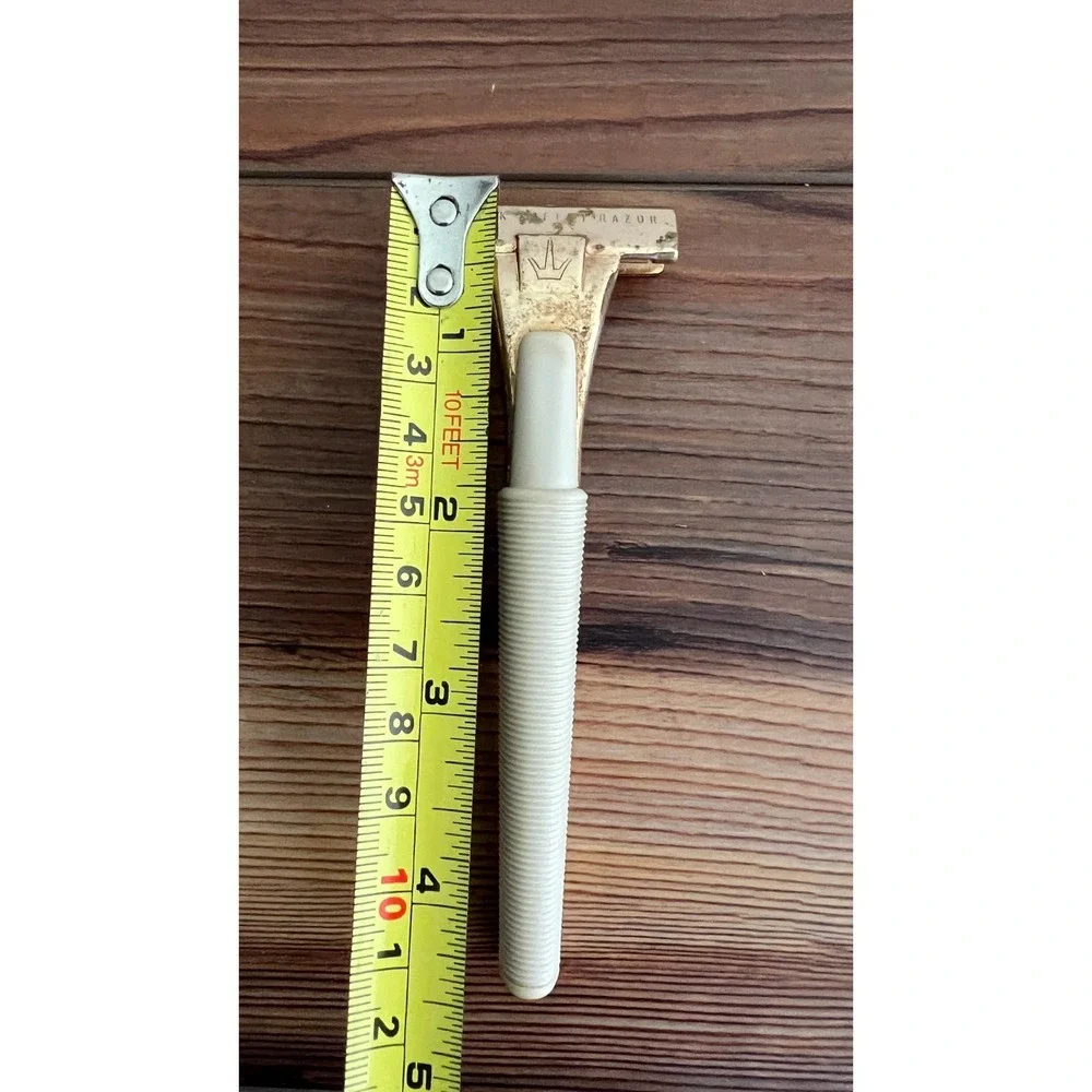 Vintage Schick Eversharp Injector Razor Type J Crown Cream Gold Made in USA